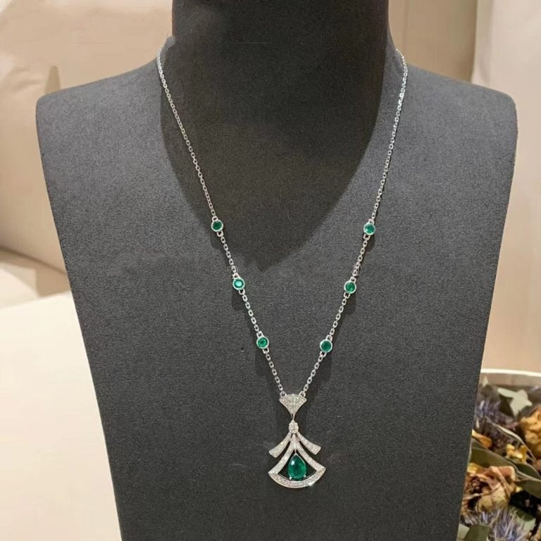 [Agudo Jewelry]DREAM NECKLACE MALACHITE DIAMOND SILVER