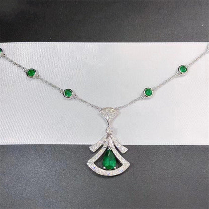 [Agudo Jewelry]DREAM NECKLACE MALACHITE DIAMOND SILVER