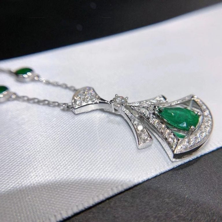 [Agudo Jewelry]DREAM NECKLACE MALACHITE DIAMOND SILVER