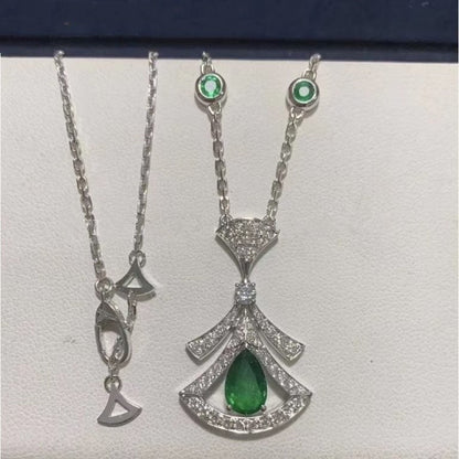 [Agudo Jewelry]DREAM NECKLACE MALACHITE DIAMOND SILVER