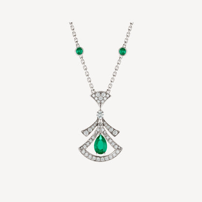 [Agudo Jewelry]DREAM NECKLACE MALACHITE DIAMOND SILVER