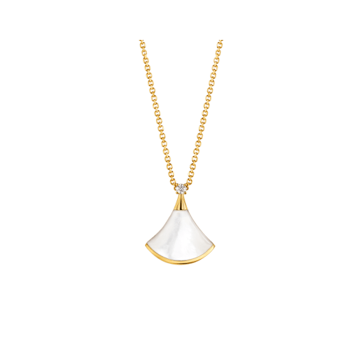 [Agudo Jewelry]DREAM NECKLACE WHITE MOP GOLD 1 DIAMOND