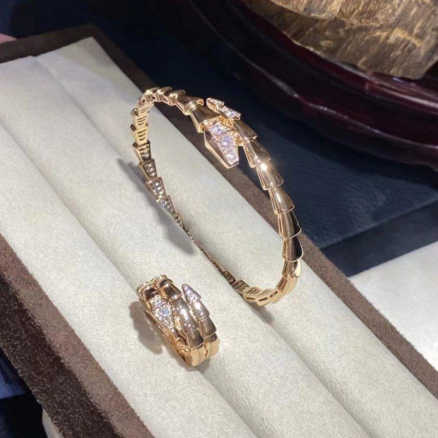 [Agudo Jewelry]SERPENTI BRACELET DIAMONDS PINK GOLD