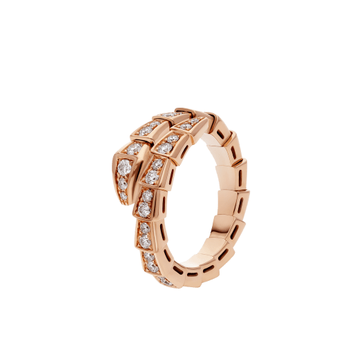 [Agudo  Jewelry]SERPENTI RING PINK GOLD DIAMOND PAVED 4MM