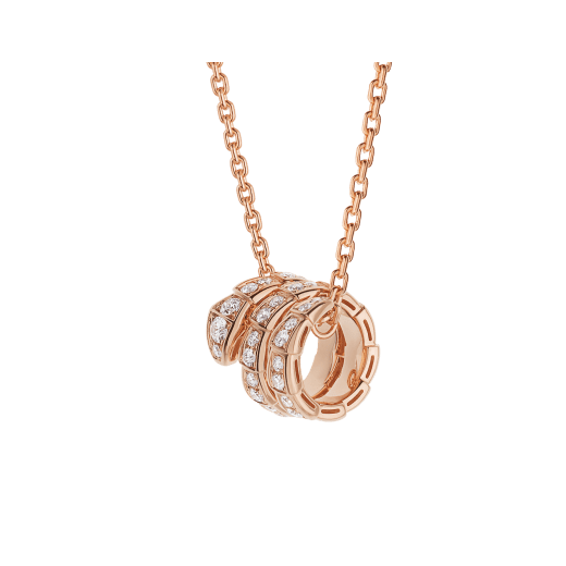 [Agudo Jewelry]SERPENTI PINK GOLD NECKLACE DOUBLE RING DIAMOND