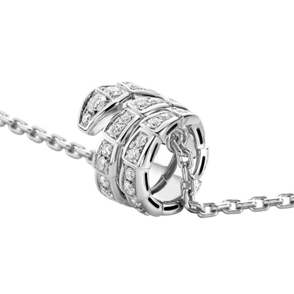 [Agudo Jewelry]SERPENTI SILVER NECKLACE DOUBLE RING DIAMOND