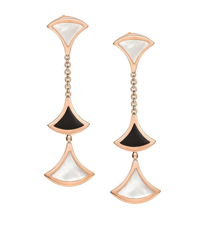 [Agudo Jewelry]DREAM EARRINGS 3 MOTIFS ONYX MOP PINK GOLD