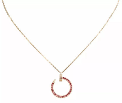 [Agudo Jewelry]JUSTE NECKLACE GOLD RED DIAMONDS