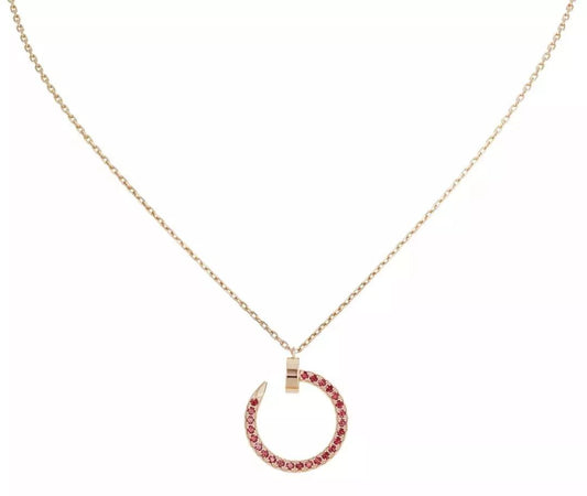 [Agudo Jewelry]JUSTE NECKLACE GOLD RED DIAMONDS