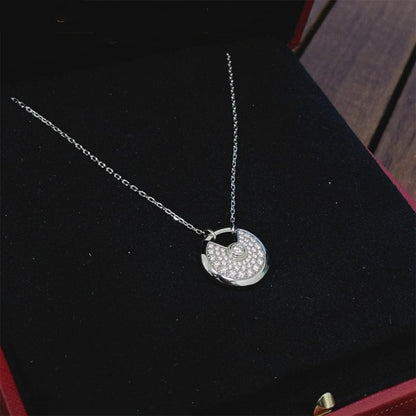 [Agudo Jewelry]AMULETTE SILVER FULL DIAMOND NECKLACE