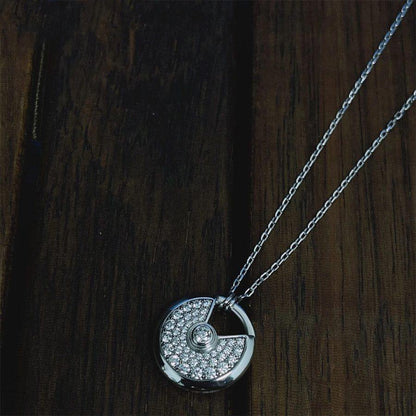 [Agudo Jewelry]AMULETTE SILVER FULL DIAMOND NECKLACE