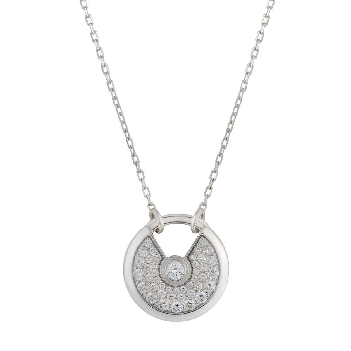 [Agudo Jewelry]AMULETTE SILVER FULL DIAMOND NECKLACE