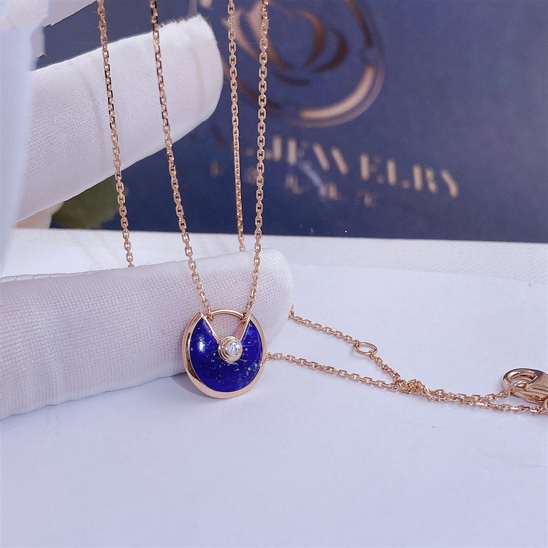 [Agudo Jewelry]AMULETTE ROSE GOLD AGATE NECKLACE