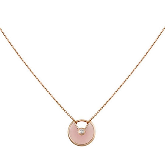 [Agudo Jewelry]AMULETTE ROSE GOLD PINK MOP NECKLACE