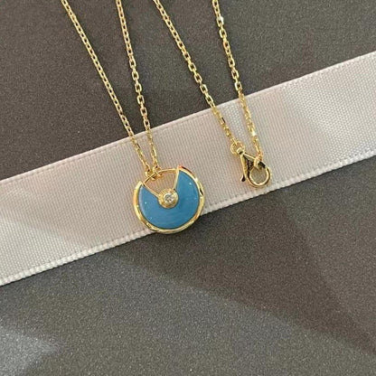 [Agudo Jewelry]AMULETTE GOLD TURQUOISE NECKLACE