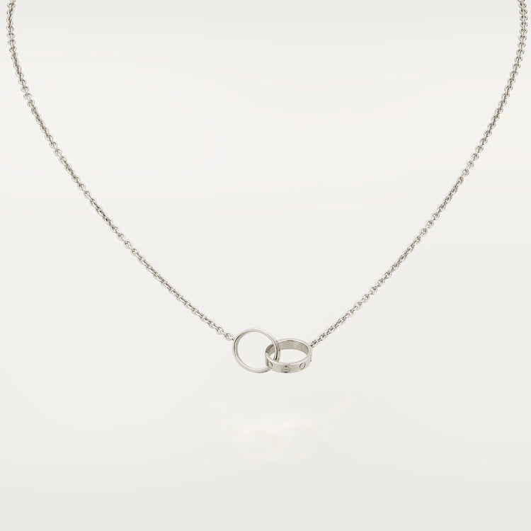 [Agudo Jewelry]LOVE NECKLACE PINK GOLD AND SILVER