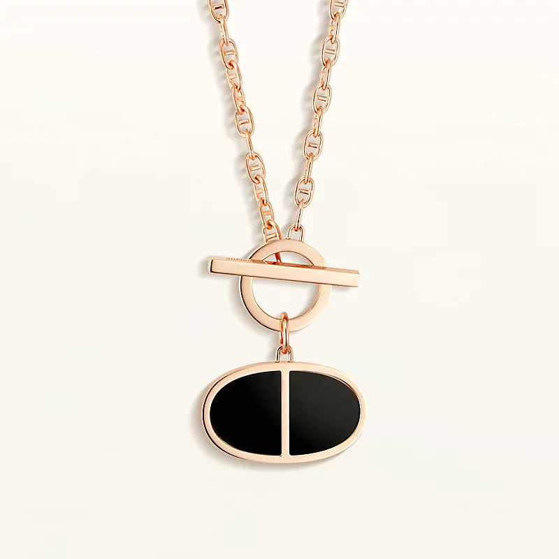 [Agudo Jewelry]CHAINE VERSO BLACK CERAMIC NECKLACE