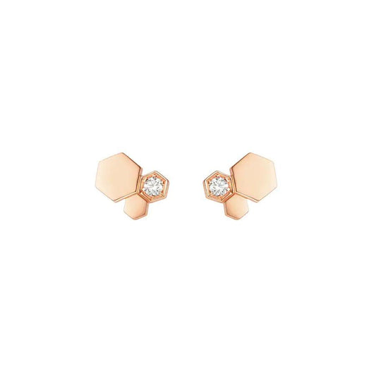 [Agudo Jewelry]BEE LOVE PINK GOLD DIAMOND EARRINGS