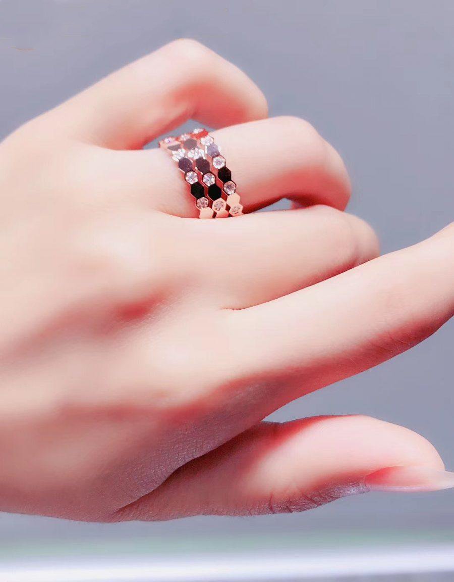 [Agudo  Jewelry]BEE LOVE RING PINK GOLD DIAMOND