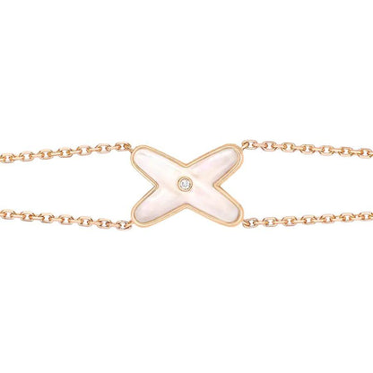 [Agudo Jewelry]JEUX BRACELET WHITE MOP PINK GOLD 1 DIAMOND