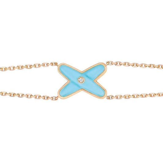 [Agudo Jewelry]JEUX BRACELET TURQUOISE PINK GOLD 1 DIAMOND