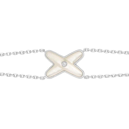 [Agudo Jewelry]JEUX BRACELET WHITE MOP SILVER 1 DIAMOND