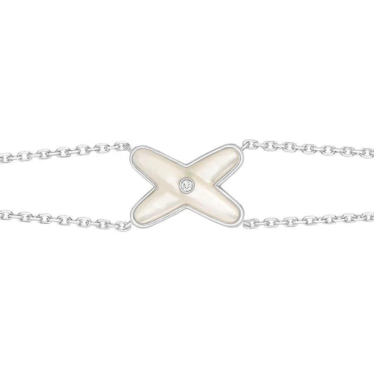 [Agudo Jewelry]JEUX BRACELET WHITE MOP SILVER 1 DIAMOND