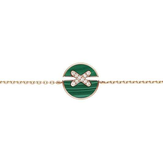 [Agudo Jewelry]JEUX DE BRACELET MALACHITE PINK GOLD DIAMONDS