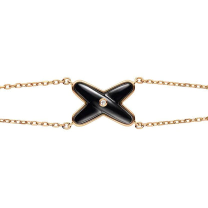 [Agudo Jewelry]JEUX BRACELET ONYX PINK GOLD 1 DIAMOND