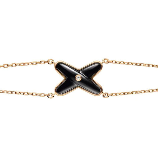 [Agudo Jewelry]JEUX BRACELET ONYX PINK GOLD 1 DIAMOND