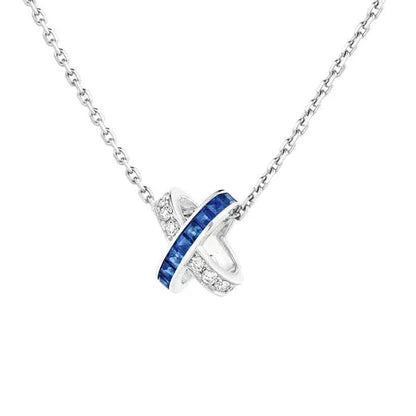 [Agudo Jewelry]LIENS DIAMOND SILVER NECKLACE