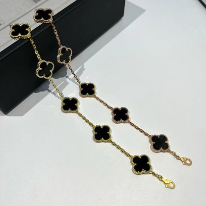 [Agudo Jewelry]CLOVER  5 MOTIFS BLACK ONYX BRACELET