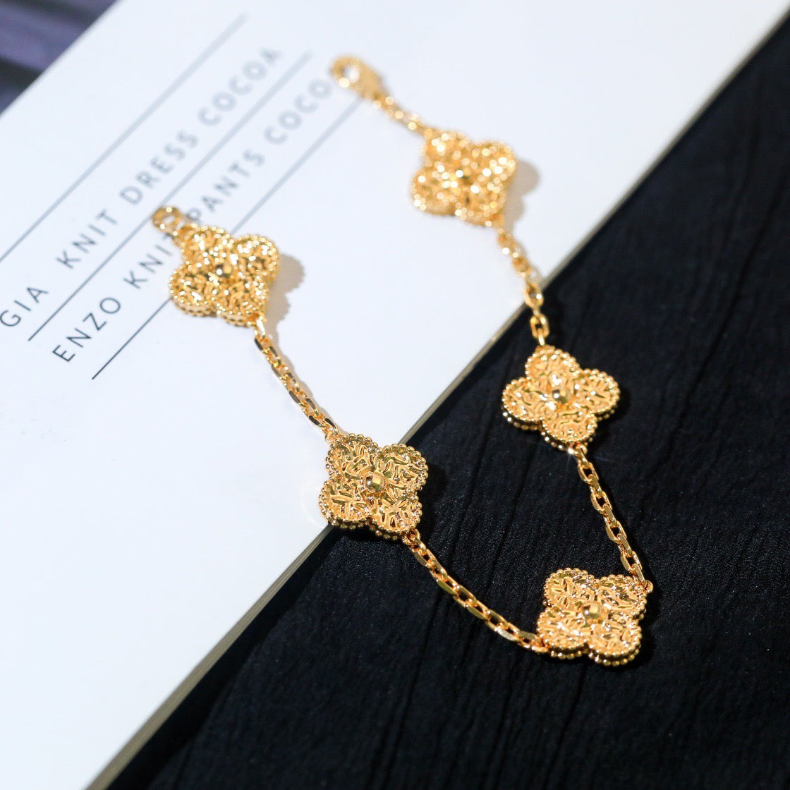 [Agudo Jewelry]CLOVER 5 MOTIFS BRONZING BRACELET