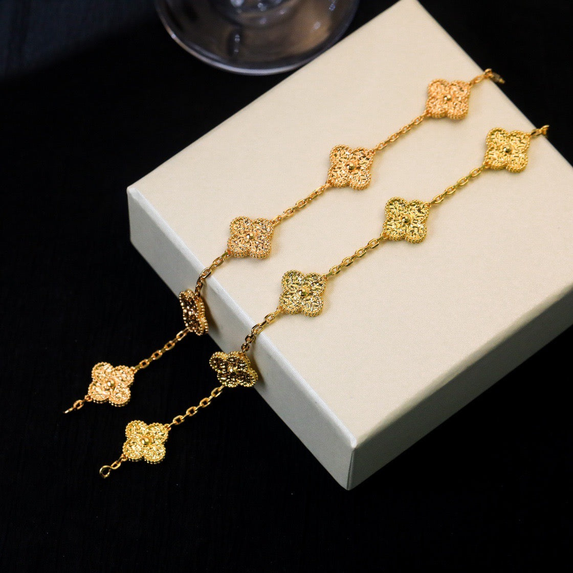 [Agudo Jewelry]CLOVER 5 MOTIFS BRONZING BRACELET