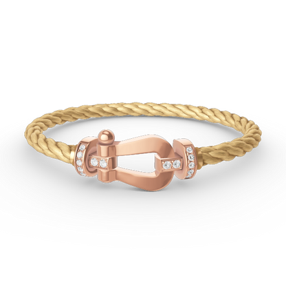 [Agudo Jewelry]FORCE LARGE HORSESHOE HALF DIAMOND BRACELET ROSE GOLD