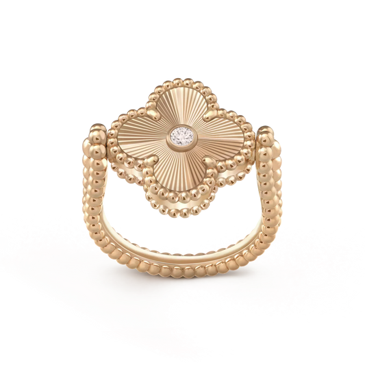 [Agudo  Jewelry]CLOVER RIVERSIBLE ROSE GOLD RING