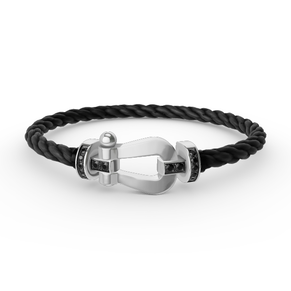 [Agudo Jewelry]FORCE LARGE HORSESHOE BLACK DIAMOND BRACELET SILVER