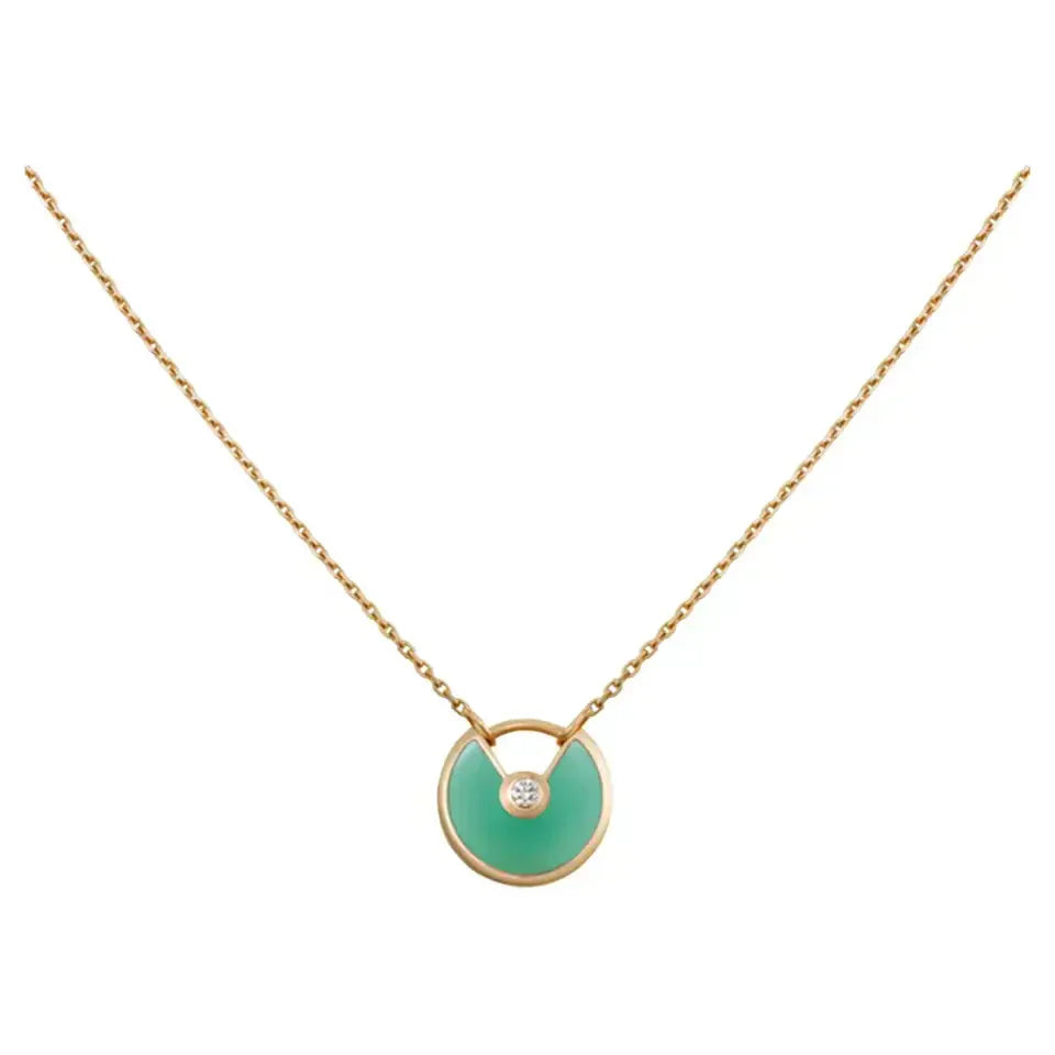 [Agudo Jewelry]AMULETTE GOLD MALACHITE NECKLACE