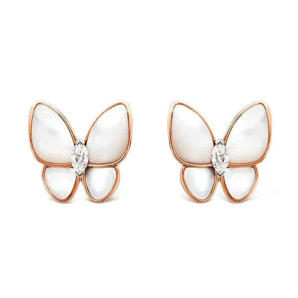 [Agudo Jewelry]BUTTERFLY MOP DIAMOND EARRINGS