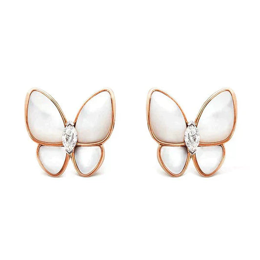 [Agudo Jewelry]BUTTERFLY MOP DIAMOND EARRINGS