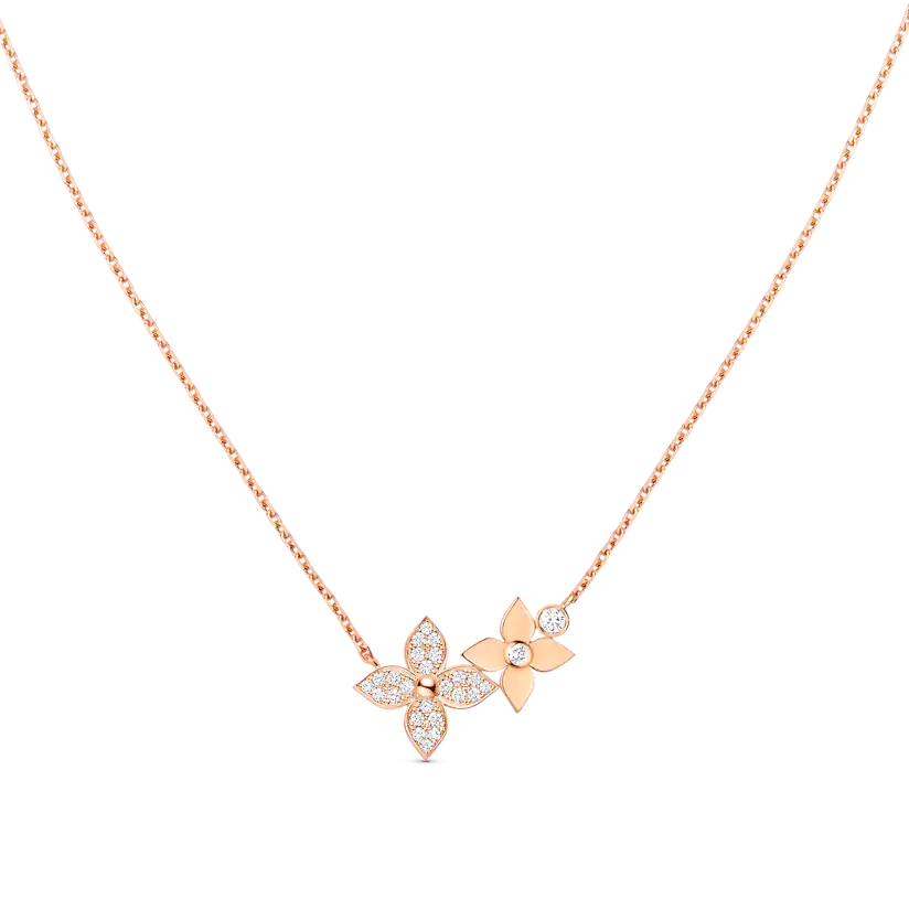 [Agudo Jewelry]STAR BLOSSOM NECKLACE PINK GOLD DIAMONDS