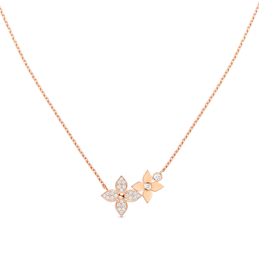 [Agudo Jewelry]STAR BLOSSOM NECKLACE PINK GOLD DIAMONDS