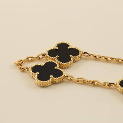 [Agudo Jewelry]CLOVER  5 MOTIFS BLACK ONYX BRACELET