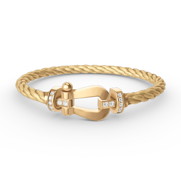 [Agudo Jewelry]FORCE LARGE HORSESHOE HALF DIAMOND BRACELET GOLD