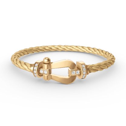 [Agudo Jewelry]FORCE LARGE HORSESHOE HALF DIAMOND BRACELET GOLD