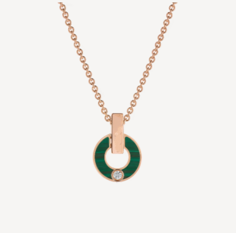 [Agudo Jewelry]GARI NECKLACE PINK GOLD MALACHITE