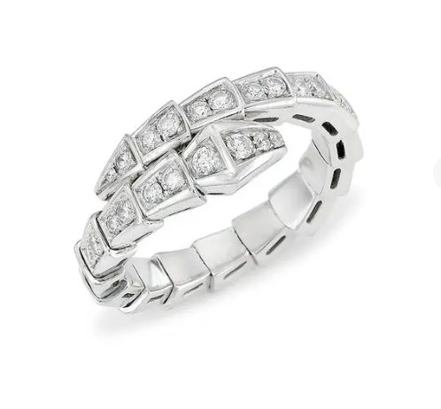 [Agudo  Jewelry]SERPENTI RING SILVER DIAMOND PAVED 4MM