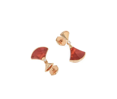 [Agudo Jewelry]DREAM Carnelian PINK GOLD EARRINGS