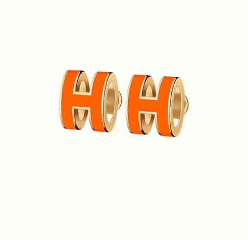 [Agudo Jewelry]MINI POP H EARRINGS ORANGE