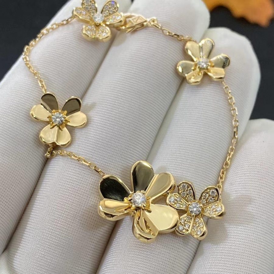 [Agudo Jewelry]FRIVOLE GOLD 5 FLOWERS BRACELET